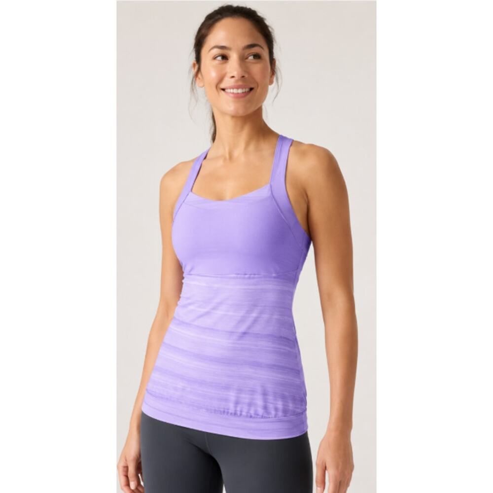 Athleta Crunch & Punch Tank Top Lavender Purple Built-In Bra Yoga Workout-Small - Picture 2 of 8